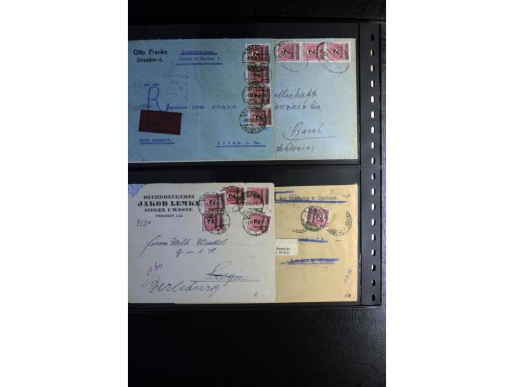 1923, interessante Sammlung "Hochinflation" mit einigen hundert Briefen und Karten, dabei Einzel- und Mehrfachfrankaturen mit