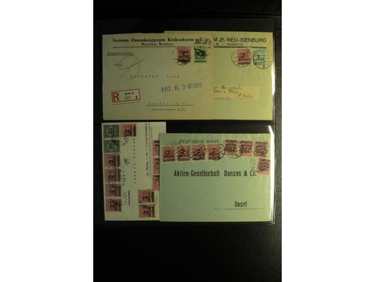 1923, interessante Sammlung "Hochinflation" mit einigen hundert Briefen und Karten, dabei Einzel- und Mehrfachfrankaturen mit