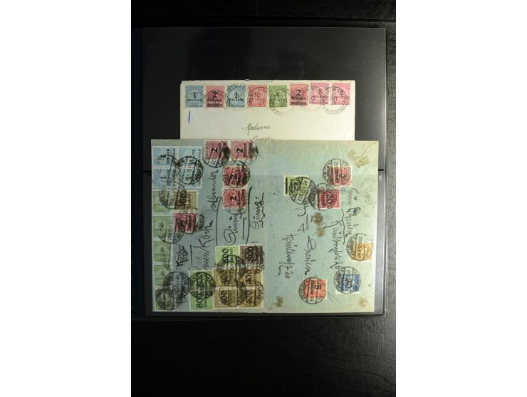 1923, interessante Sammlung "Hochinflation" mit einigen hundert Briefen und Karten, dabei Einzel- und Mehrfachfrankaturen mit