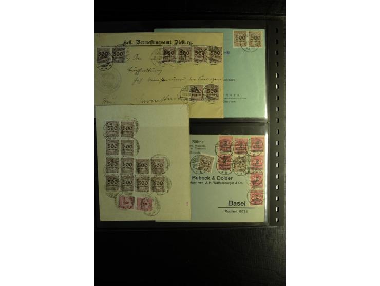 1923, interessante Sammlung "Hochinflation" mit einigen hundert Briefen und Karten, dabei Einzel- und Mehrfachfrankaturen mit