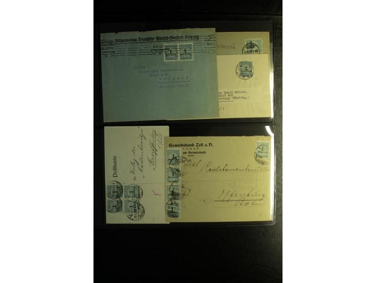 1923, interessante Sammlung "Hochinflation" mit einigen hundert Briefen und Karten, dabei Einzel- und Mehrfachfrankaturen mit