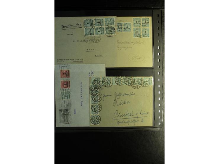 1923, interessante Sammlung "Hochinflation" mit einigen hundert Briefen und Karten, dabei Einzel- und Mehrfachfrankaturen mit