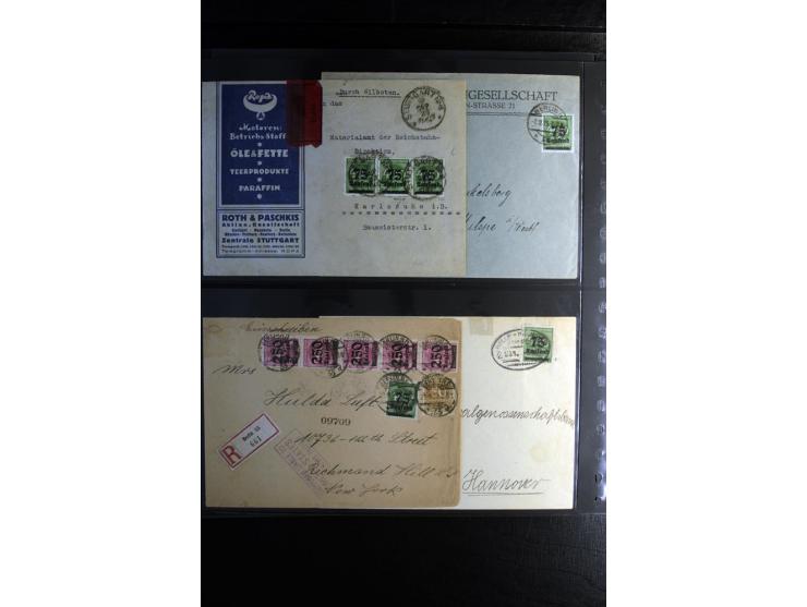 1923, interessante Sammlung "Hochinflation" mit einigen hundert Briefen und Karten, dabei Einzel- und Mehrfachfrankaturen mit