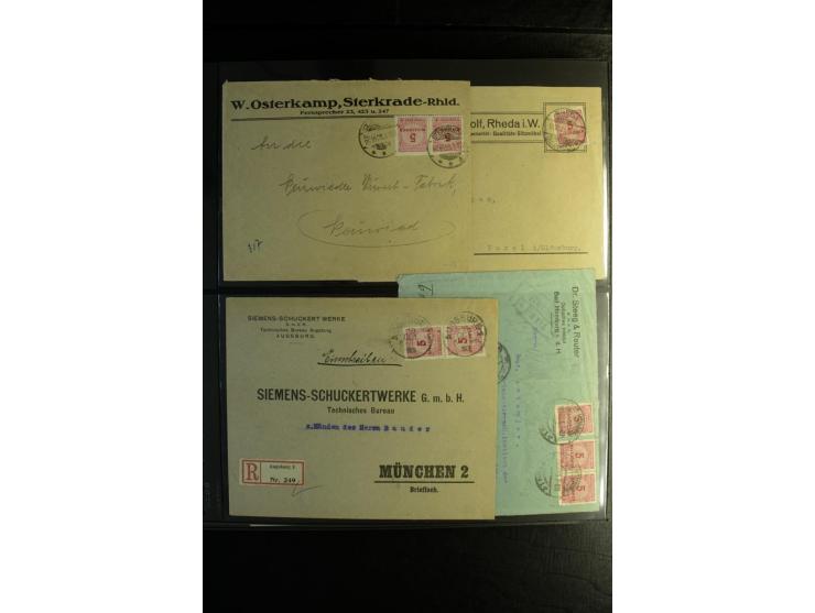 1923, interessante Sammlung "Hochinflation" mit einigen hundert Briefen und Karten, dabei Einzel- und Mehrfachfrankaturen mit