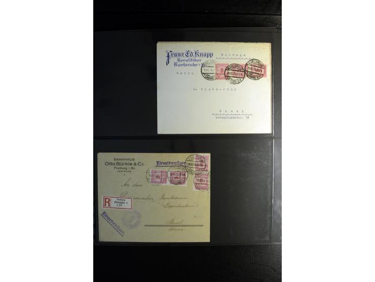 1923, interessante Sammlung "Hochinflation" mit einigen hundert Briefen und Karten, dabei Einzel- und Mehrfachfrankaturen mit