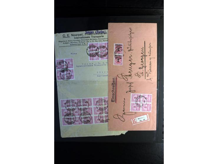 1923, interessante Sammlung "Hochinflation" mit einigen hundert Briefen und Karten, dabei Einzel- und Mehrfachfrankaturen mit