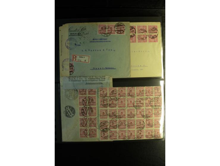1923, interessante Sammlung "Hochinflation" mit einigen hundert Briefen und Karten, dabei Einzel- und Mehrfachfrankaturen mit