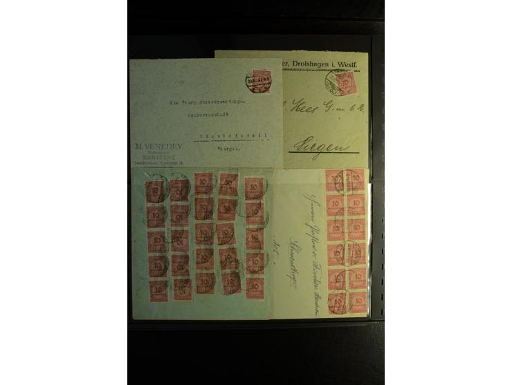 1923, interessante Sammlung "Hochinflation" mit einigen hundert Briefen und Karten, dabei Einzel- und Mehrfachfrankaturen mit