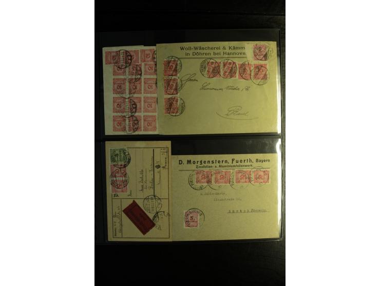 1923, interessante Sammlung "Hochinflation" mit einigen hundert Briefen und Karten, dabei Einzel- und Mehrfachfrankaturen mit