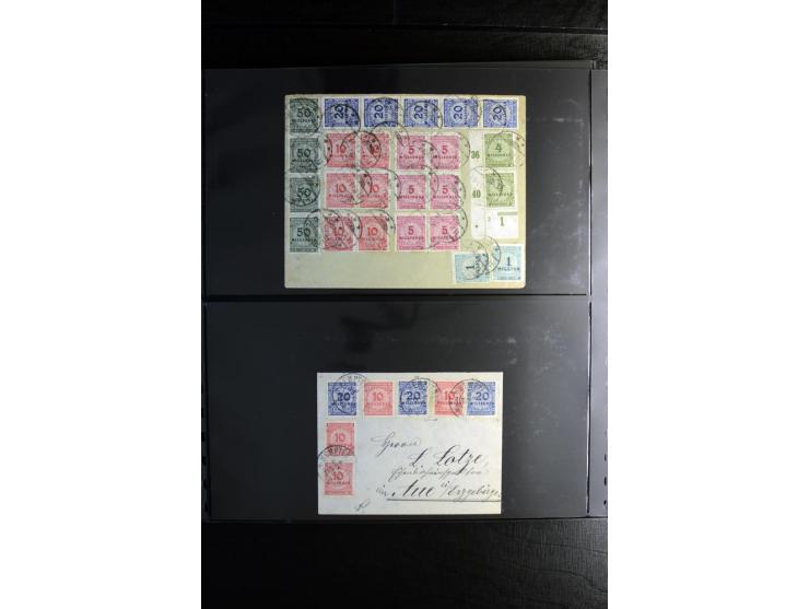 1923, interessante Sammlung "Hochinflation" mit einigen hundert Briefen und Karten, dabei Einzel- und Mehrfachfrankaturen mit