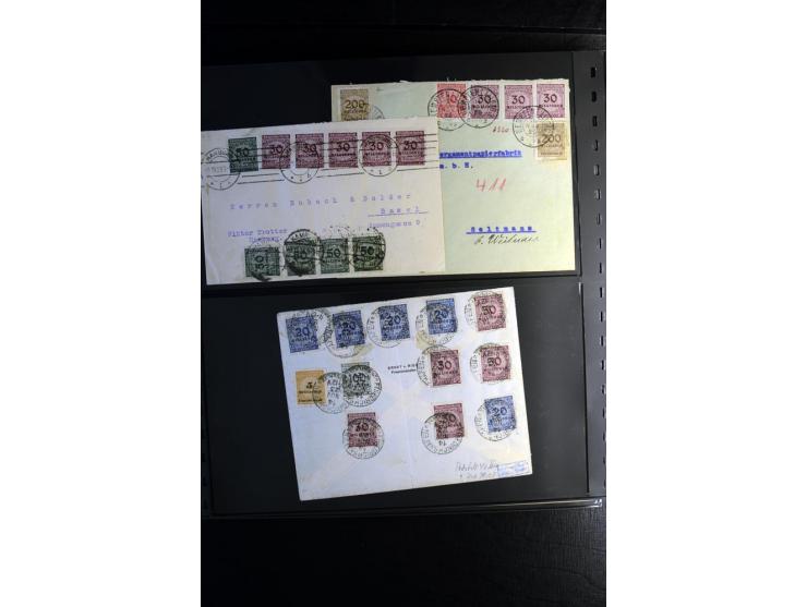 1923, interessante Sammlung "Hochinflation" mit einigen hundert Briefen und Karten, dabei Einzel- und Mehrfachfrankaturen mit