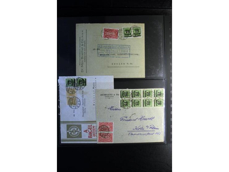1923, interessante Sammlung "Hochinflation" mit einigen hundert Briefen und Karten, dabei Einzel- und Mehrfachfrankaturen mit