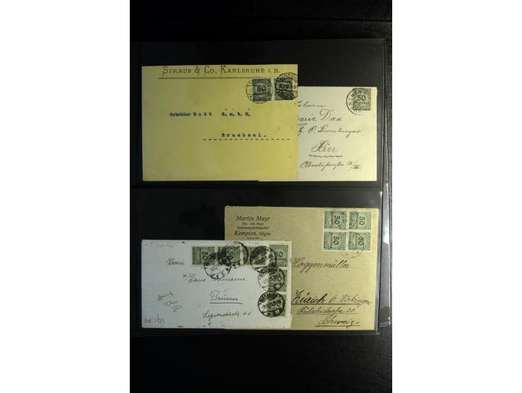 1923, interessante Sammlung "Hochinflation" mit einigen hundert Briefen und Karten, dabei Einzel- und Mehrfachfrankaturen mit