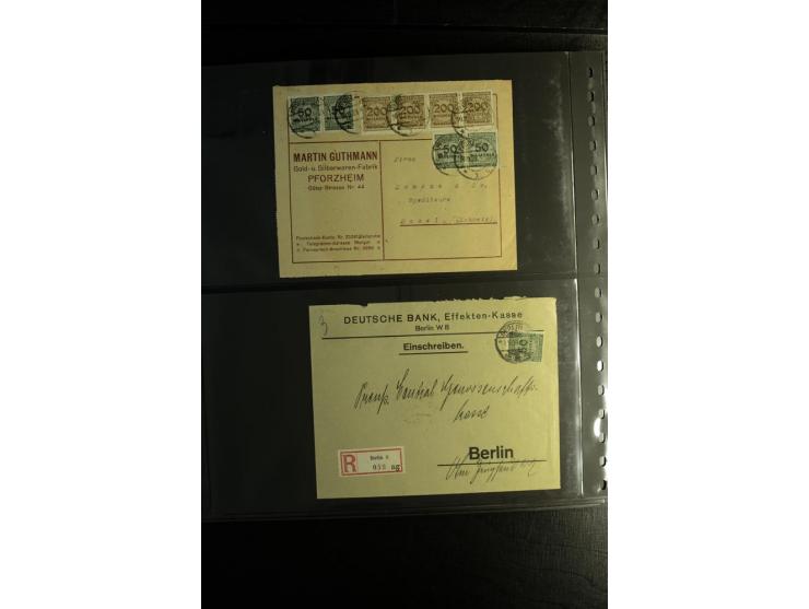 1923, interessante Sammlung "Hochinflation" mit einigen hundert Briefen und Karten, dabei Einzel- und Mehrfachfrankaturen mit