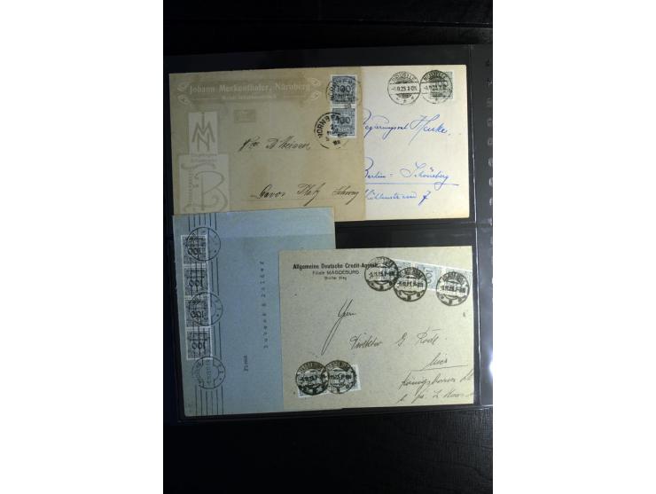 1923, interessante Sammlung "Hochinflation" mit einigen hundert Briefen und Karten, dabei Einzel- und Mehrfachfrankaturen mit