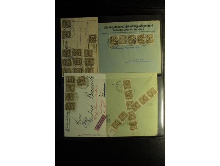 1923, interessante Sammlung "Hochinflation" mit einigen hundert Briefen und Karten, dabei Einzel- und Mehrfachfrankaturen mit