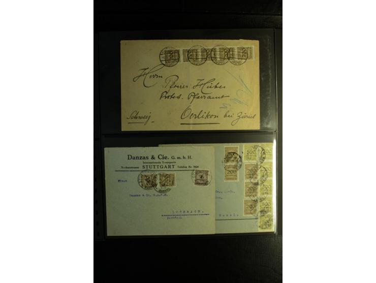 1923, interessante Sammlung "Hochinflation" mit einigen hundert Briefen und Karten, dabei Einzel- und Mehrfachfrankaturen mit