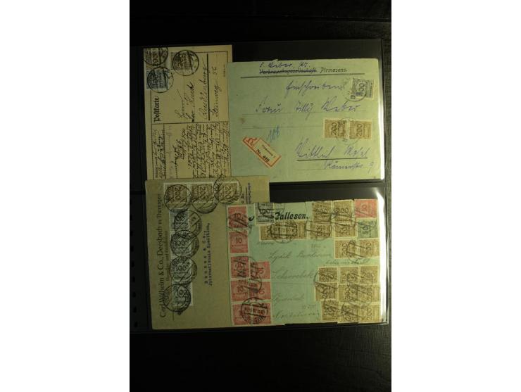 1923, interessante Sammlung "Hochinflation" mit einigen hundert Briefen und Karten, dabei Einzel- und Mehrfachfrankaturen mit