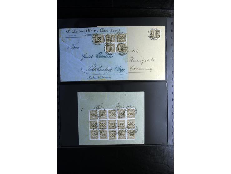 1923, interessante Sammlung "Hochinflation" mit einigen hundert Briefen und Karten, dabei Einzel- und Mehrfachfrankaturen mit