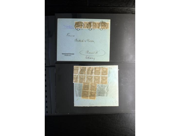 1923, interessante Sammlung "Hochinflation" mit einigen hundert Briefen und Karten, dabei Einzel- und Mehrfachfrankaturen mit