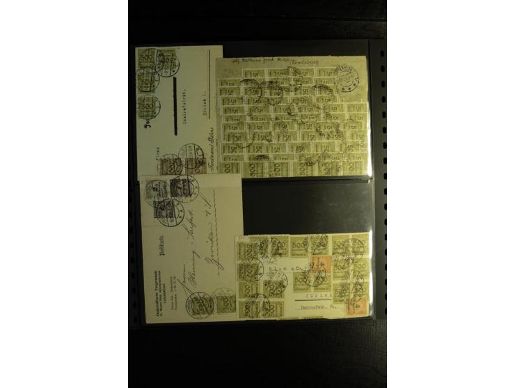 1923, interessante Sammlung "Hochinflation" mit einigen hundert Briefen und Karten, dabei Einzel- und Mehrfachfrankaturen mit
