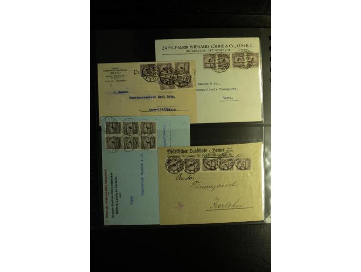1923, interessante Sammlung "Hochinflation" mit einigen hundert Briefen und Karten, dabei Einzel- und Mehrfachfrankaturen mit