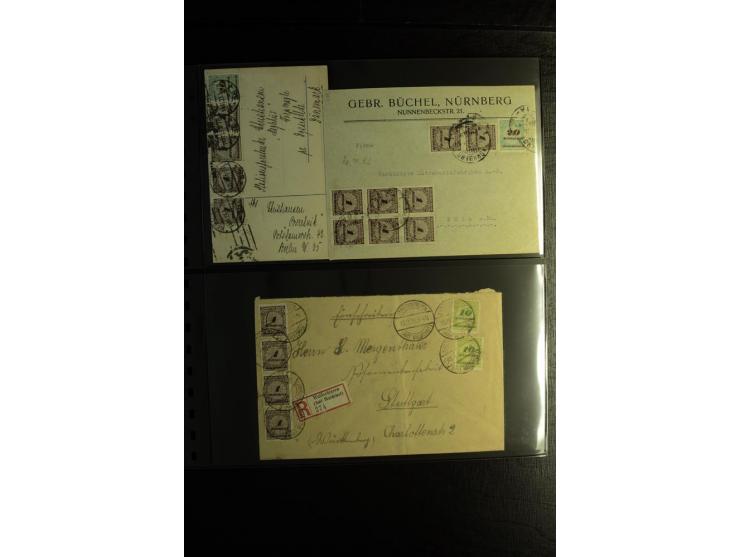 1923, interessante Sammlung "Hochinflation" mit einigen hundert Briefen und Karten, dabei Einzel- und Mehrfachfrankaturen mit