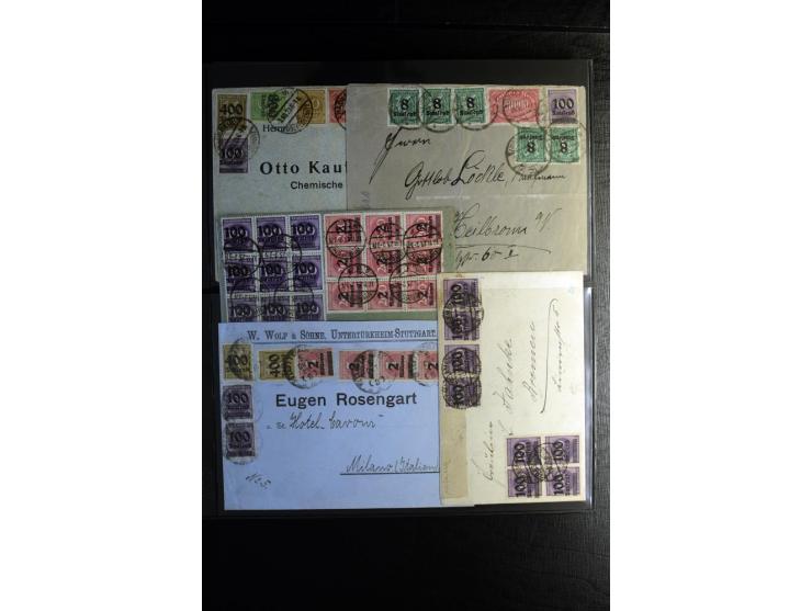 1923, interessante Sammlung "Hochinflation" mit einigen hundert Briefen und Karten, dabei Einzel- und Mehrfachfrankaturen mit