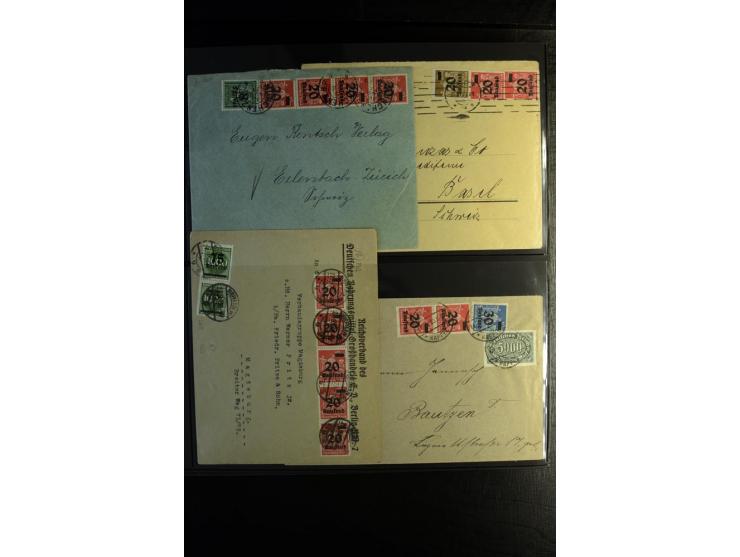 1923, interessante Sammlung "Hochinflation" mit einigen hundert Briefen und Karten, dabei Einzel- und Mehrfachfrankaturen mit