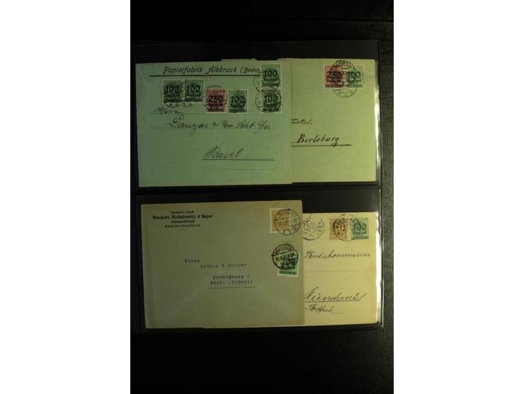 1923, interessante Sammlung "Hochinflation" mit einigen hundert Briefen und Karten, dabei Einzel- und Mehrfachfrankaturen mit