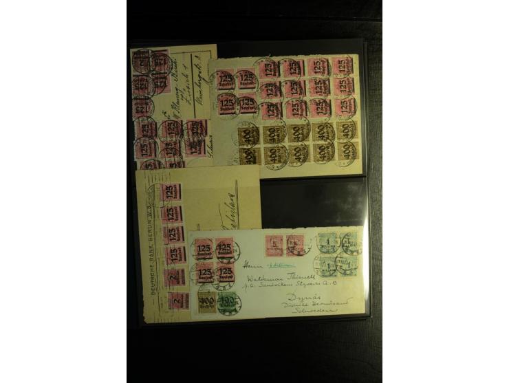 1923, interessante Sammlung "Hochinflation" mit einigen hundert Briefen und Karten, dabei Einzel- und Mehrfachfrankaturen mit
