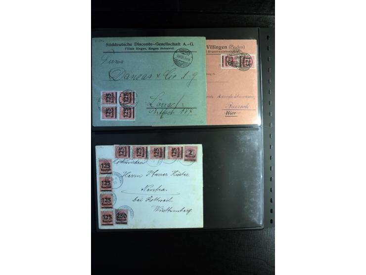 1923, interessante Sammlung "Hochinflation" mit einigen hundert Briefen und Karten, dabei Einzel- und Mehrfachfrankaturen mit