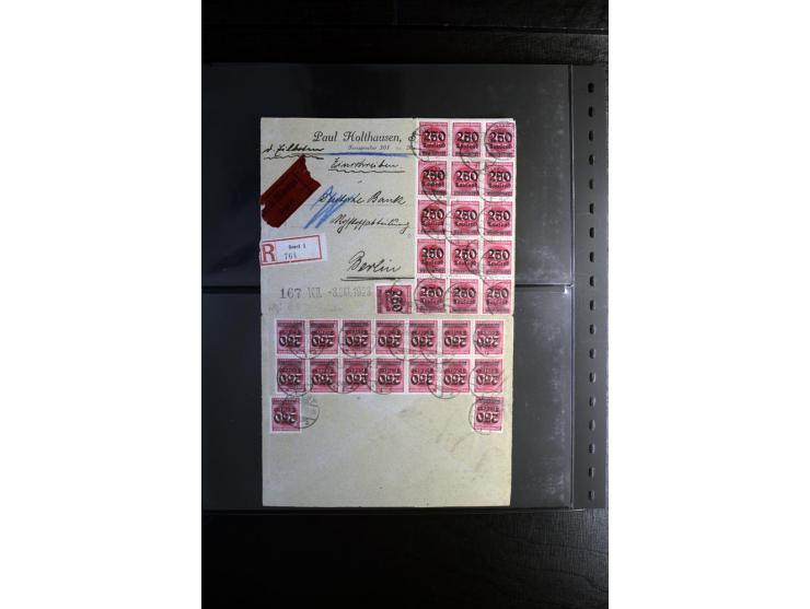 1923, interessante Sammlung "Hochinflation" mit einigen hundert Briefen und Karten, dabei Einzel- und Mehrfachfrankaturen mit