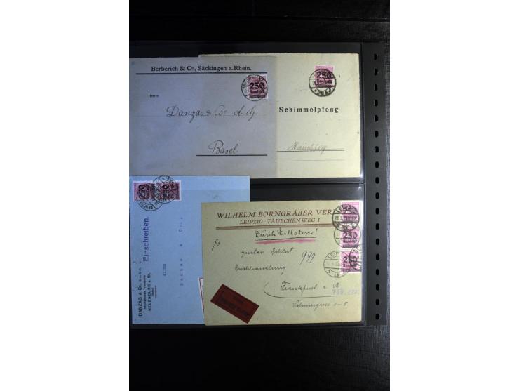 1923, interessante Sammlung "Hochinflation" mit einigen hundert Briefen und Karten, dabei Einzel- und Mehrfachfrankaturen mit