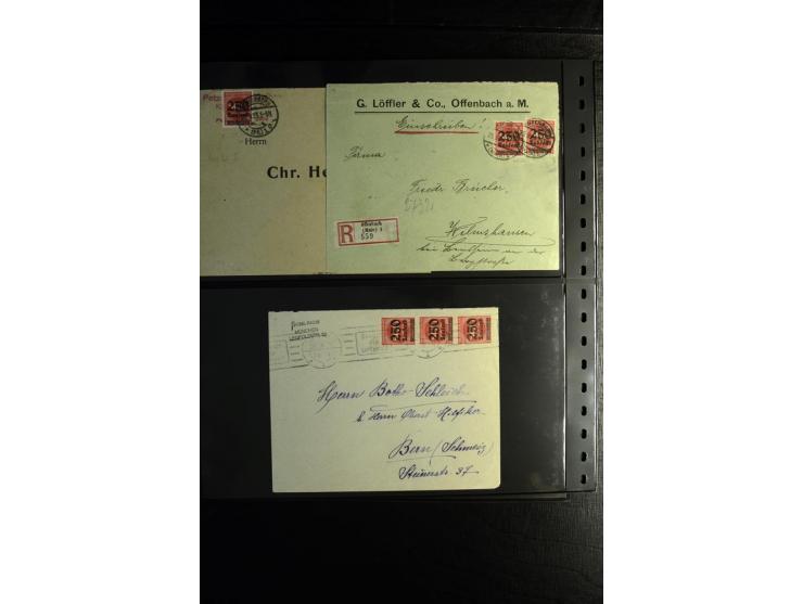 1923, interessante Sammlung "Hochinflation" mit einigen hundert Briefen und Karten, dabei Einzel- und Mehrfachfrankaturen mit