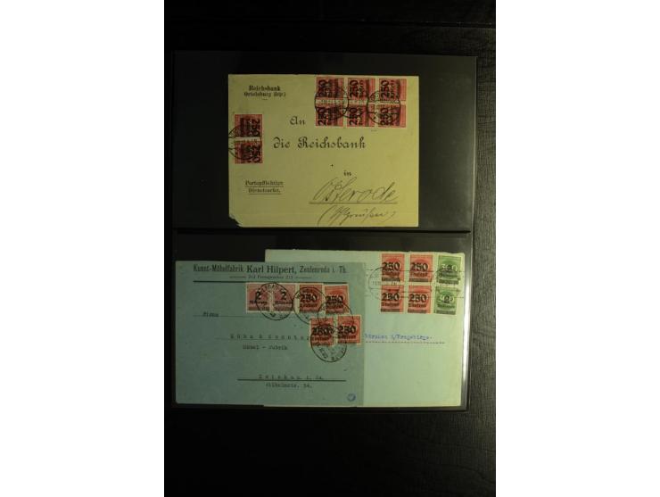 1923, interessante Sammlung "Hochinflation" mit einigen hundert Briefen und Karten, dabei Einzel- und Mehrfachfrankaturen mit