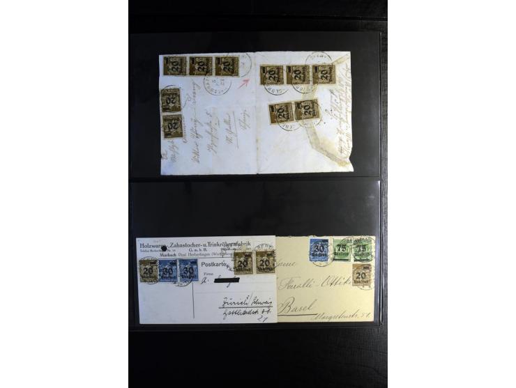 1923, interessante Sammlung "Hochinflation" mit einigen hundert Briefen und Karten, dabei Einzel- und Mehrfachfrankaturen mit