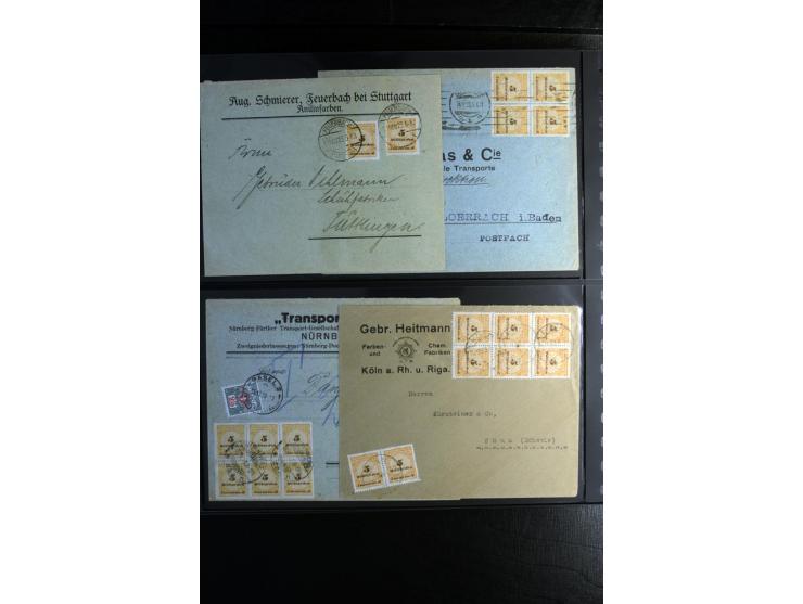 1923, interessante Sammlung "Hochinflation" mit einigen hundert Briefen und Karten, dabei Einzel- und Mehrfachfrankaturen mit