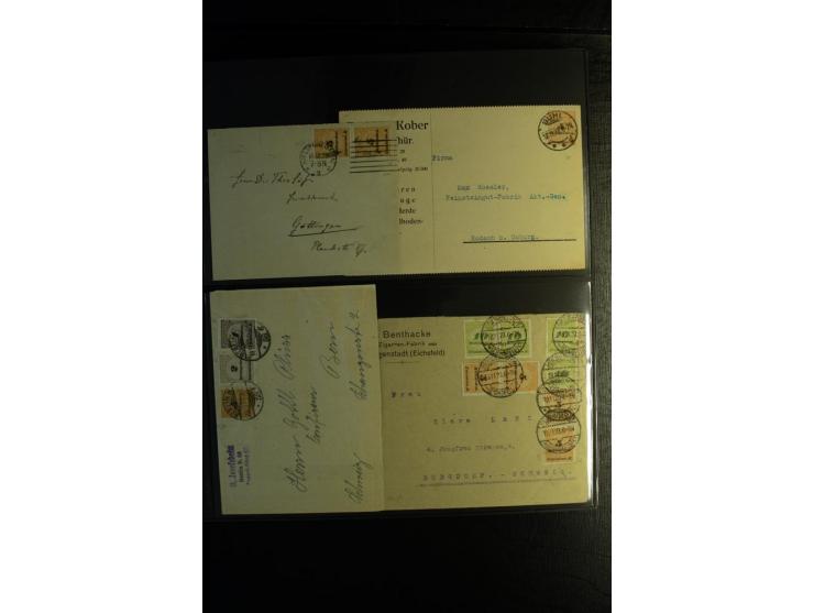 1923, interessante Sammlung "Hochinflation" mit einigen hundert Briefen und Karten, dabei Einzel- und Mehrfachfrankaturen mit