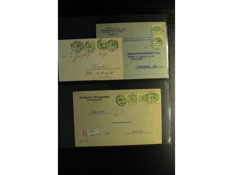 1923, interessante Sammlung "Hochinflation" mit einigen hundert Briefen und Karten, dabei Einzel- und Mehrfachfrankaturen mit