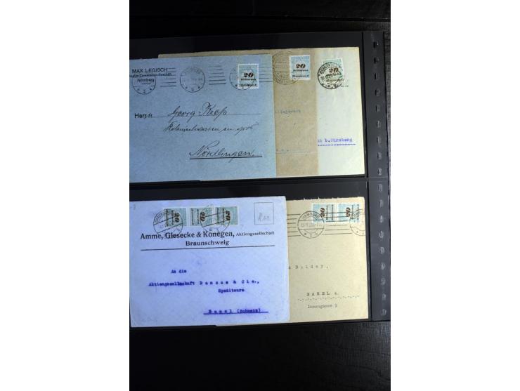 1923, interessante Sammlung "Hochinflation" mit einigen hundert Briefen und Karten, dabei Einzel- und Mehrfachfrankaturen mit