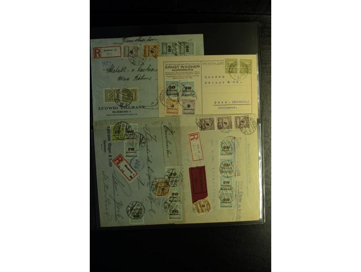 1923, interessante Sammlung "Hochinflation" mit einigen hundert Briefen und Karten, dabei Einzel- und Mehrfachfrankaturen mit
