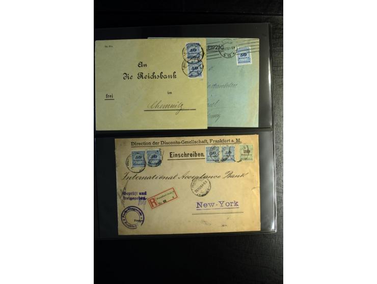 1923, interessante Sammlung "Hochinflation" mit einigen hundert Briefen und Karten, dabei Einzel- und Mehrfachfrankaturen mit