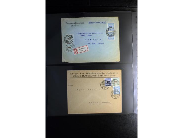 1923, interessante Sammlung "Hochinflation" mit einigen hundert Briefen und Karten, dabei Einzel- und Mehrfachfrankaturen mit
