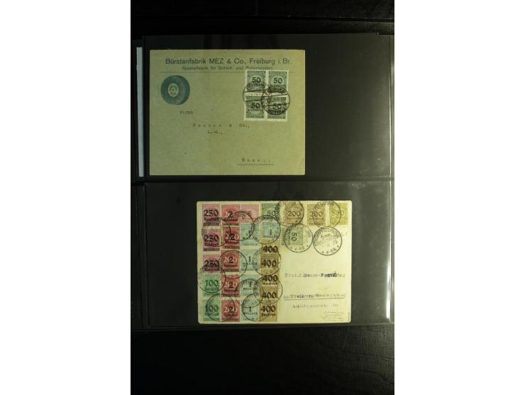 1923, interessante Sammlung "Hochinflation" mit einigen hundert Briefen und Karten, dabei Einzel- und Mehrfachfrankaturen mit