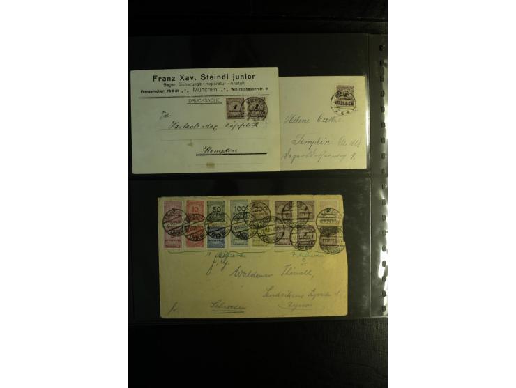 1923, interessante Sammlung "Hochinflation" mit einigen hundert Briefen und Karten, dabei Einzel- und Mehrfachfrankaturen mit