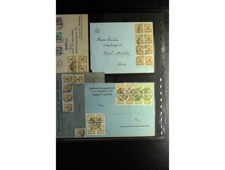 1923, interessante Sammlung "Hochinflation" mit einigen hundert Briefen und Karten, dabei Einzel- und Mehrfachfrankaturen mit