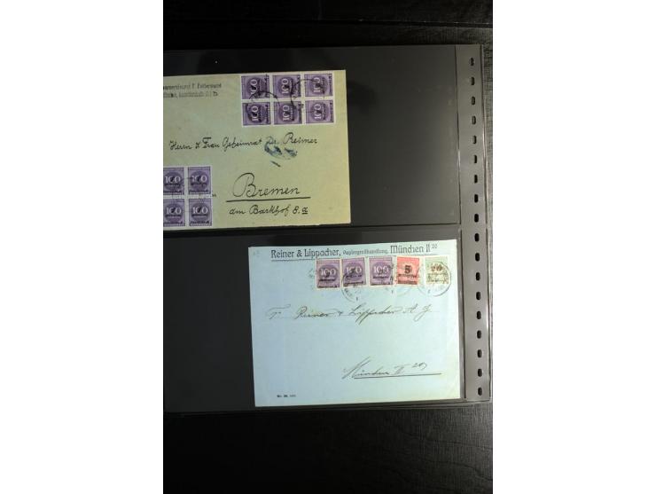 1923, interessante Sammlung "Hochinflation" mit einigen hundert Briefen und Karten, dabei Einzel- und Mehrfachfrankaturen mit
