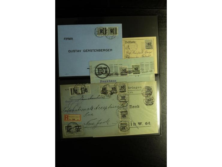 1923, interessante Sammlung "Hochinflation" mit einigen hundert Briefen und Karten, dabei Einzel- und Mehrfachfrankaturen mit