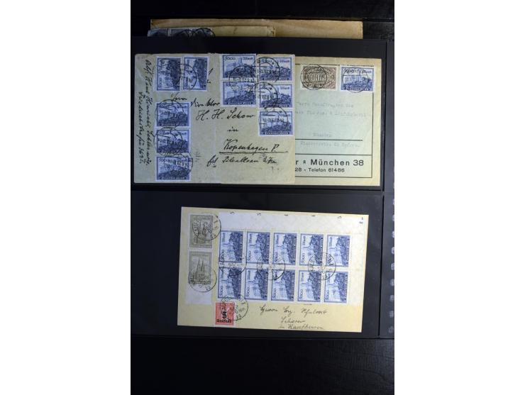 1923, interessante Sammlung "Hochinflation" mit einigen hundert Briefen und Karten, dabei Einzel- und Mehrfachfrankaturen mit